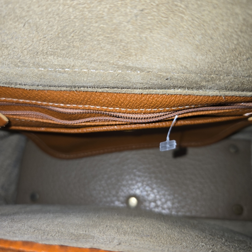Vintage Dooney & Bourke Essex Brown Leather Beige Brown Crossbody - Picture 4 of 12